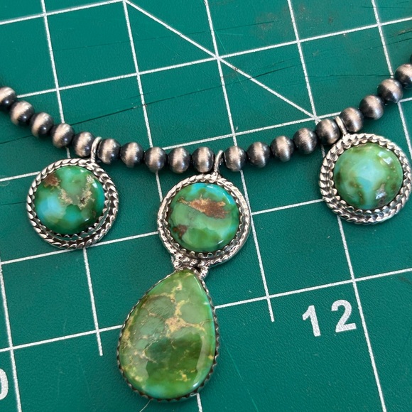 Sonoran Gold Turquoise Sterling Silver Necklace Southwest - Picture 2 of 6